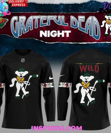 Minnesota Wild X Grateful Dead Night Special Edition Black Hockey Jersey