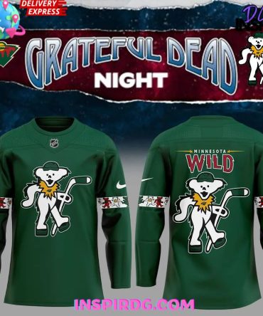 Minnesota Wild X Grateful Dead Night Special Edition Green Hockey Jersey