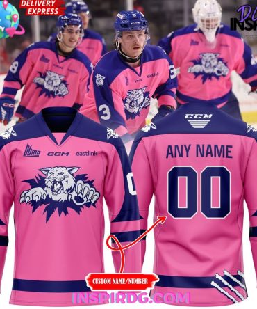 Moncton Wildcats Pink In The Rink 2025 Hockey Jersey