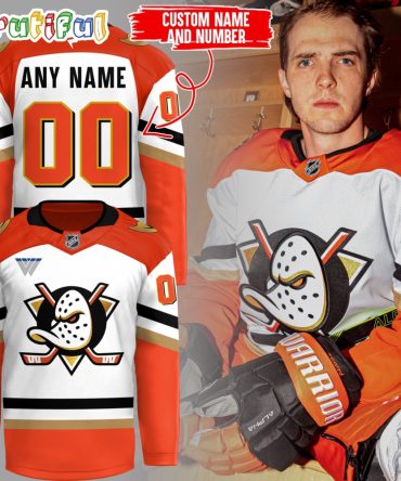 Nhl Anaheim Ducks Orange Country Logo Design Hockey Jersey 2024