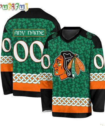 Nhl Chicago Blackhawks Jersey Special St.Patrick'S Day Design Hockey Jersey