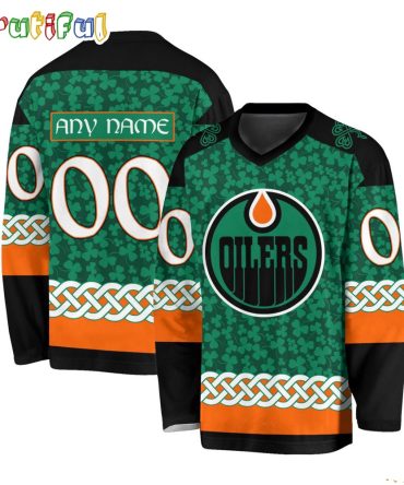 Nhl Edmonton Oilers Jersey Special St.Patrick'S Day Design Hockey Jersey