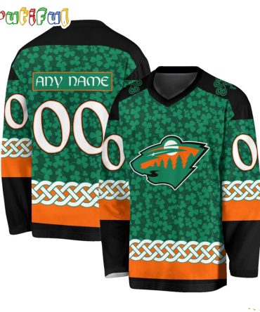 Nhl Minnesota Wild Jersey Special St.Patrick'S Day Design Hockey Jersey