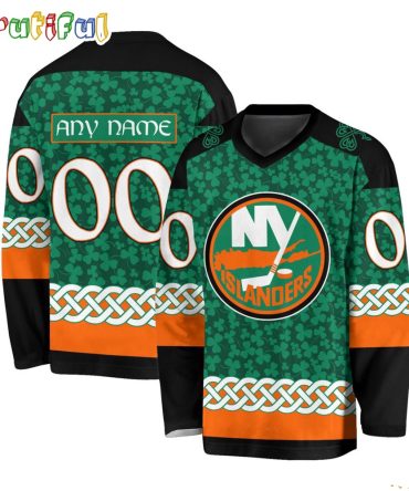 Nhl New York Islanders Jersey Special St.Patrick'S Day Design Hockey Jersey