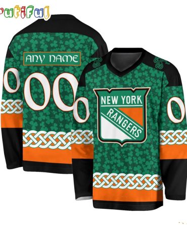 Nhl New York Rangers Jersey Special St.Patrick'S Day Design Hockey Jersey