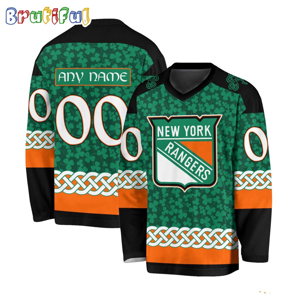 Nhl New York Rangers Jersey Special St.Patrick'S Day Design Hockey Jersey