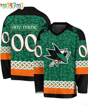 Nhl San Jose Sharks Jersey Special St.Patrick'S Day Design Hockey Jersey