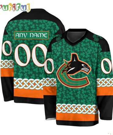 Nhl Vancouver Canucks Jersey Special St.Patrick'S Day Design Hockey Jersey
