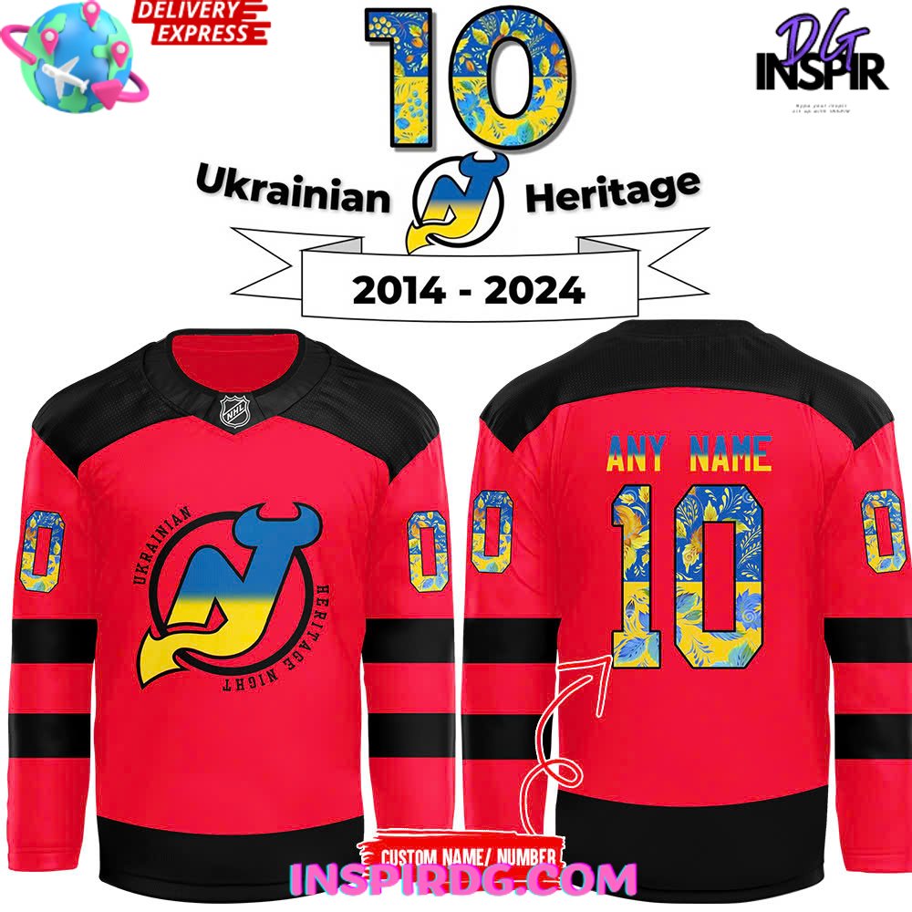 New Jersey Devils Ukrainian Heritage 2024 Hockey Jersey