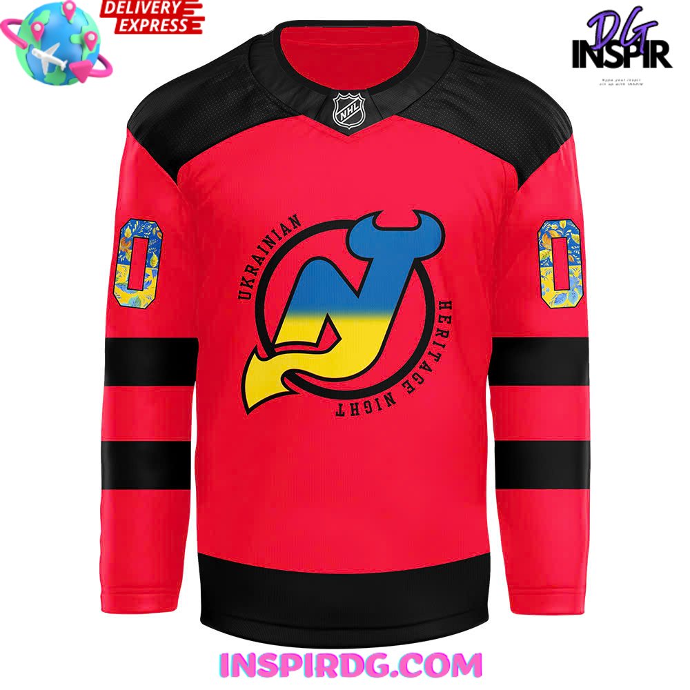 New Jersey Devils Ukrainian Heritage 2024 Hockey Jersey - Image 2