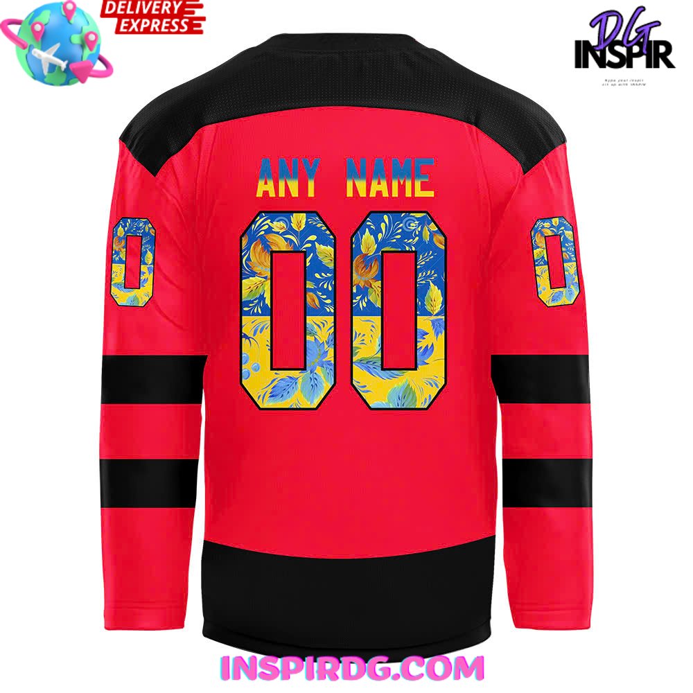 New Jersey Devils Ukrainian Heritage 2024 Hockey Jersey - Image 3