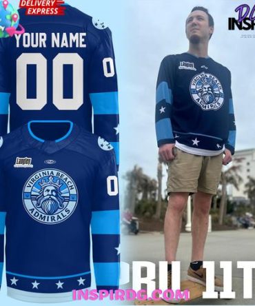 Norfolk Admirals 2025 Virginia Beach Official Hockey Jersey