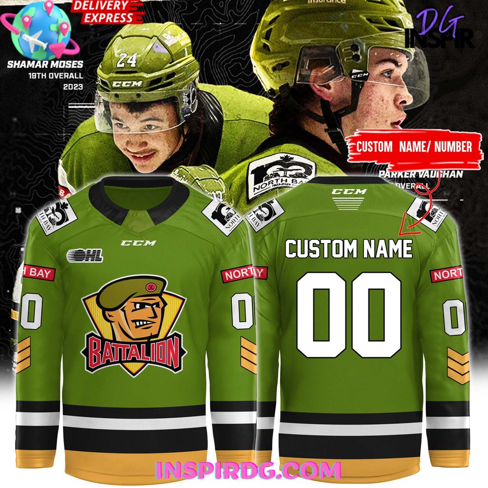 North Bay Battalion New Uniform 2025 Ohl Hockey Jersey