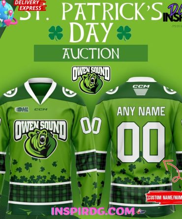 Owen Sound Attack X St. Patrick’S Day 2025 Hockey Jersey