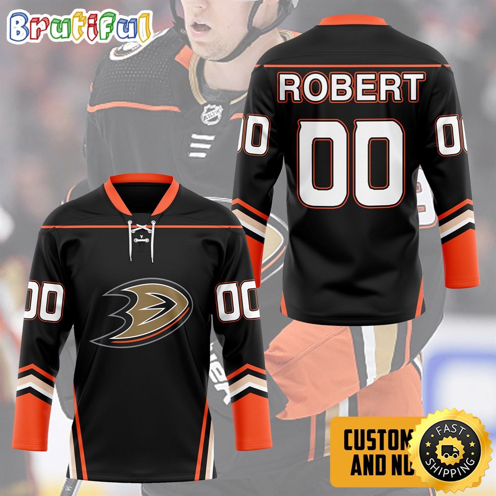 Personalized Nhl Black Anaheim Ducks Hockey Jersey Nhl Hockey Jerseys