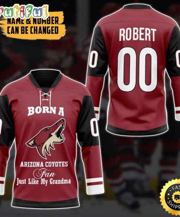 Personalized Nhl Born A Ac Fan Just Like My Grandma Hockey Jersey Nhl Hockey Jerseys