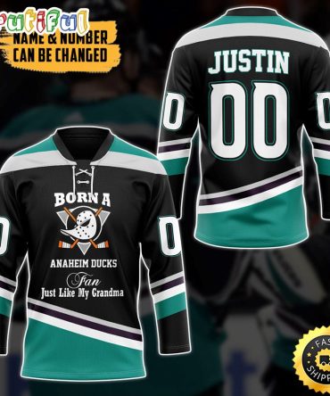 Personalized Nhl Born A Ad Fan Just Like My Grandma Hockey Jersey Nhl Hockey Jerseys