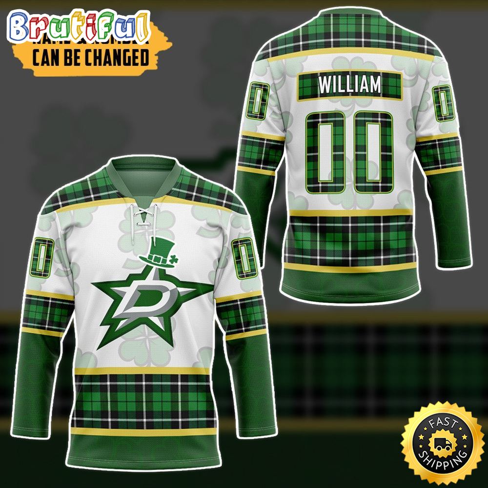 Personalized Nhl Dallas Stars St Patrick Day Hockey Jersey Nhl Hockey Jerseys