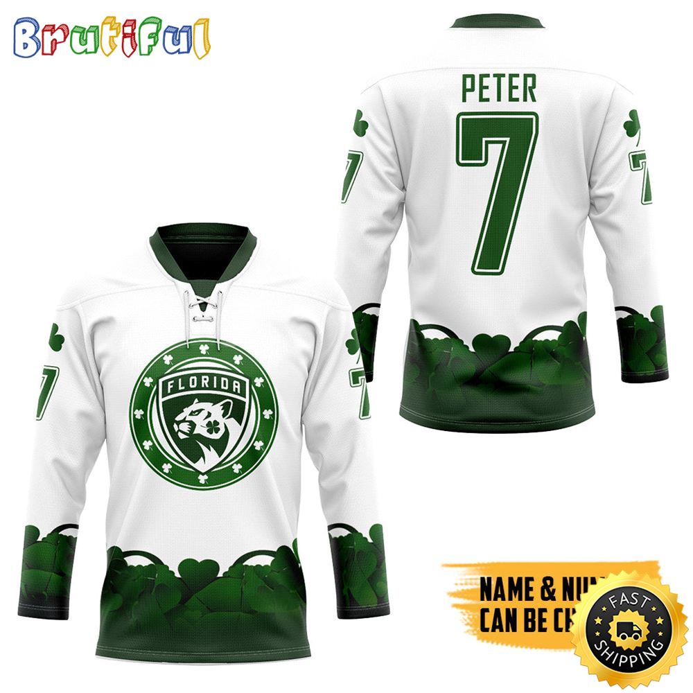 Personalized Nhl Florida Panthers 2024 St Patrick Day Hockey Jersey Nhl Hockey Jerseys