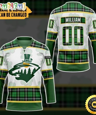 Personalized Nhl Minnesota Wild St Patrick Day Hockey Jersey Nhl Hockey Jerseys