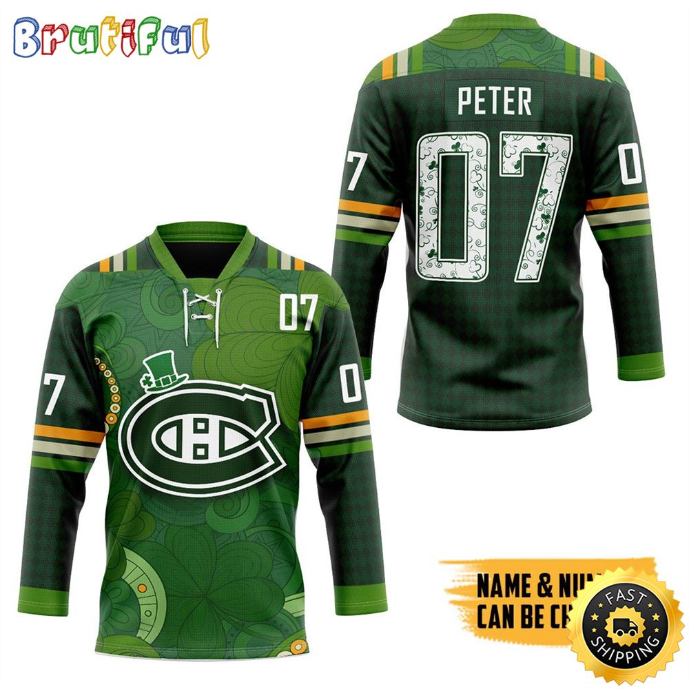 Personalized Nhl Montreal Canadiens 2024 St Patrick Day Hockey Jersey Nhl Hockey Jerseys