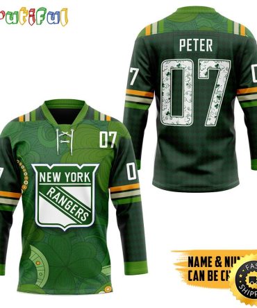 Personalized Nhl New York Rangers 2024 St Patrick Day Hockey Jersey Nhl Hockey Jerseys