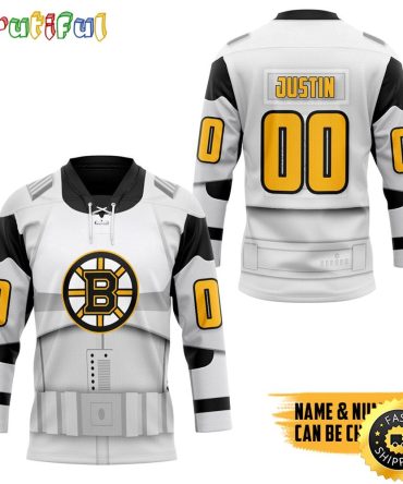 Personalized Nhl Sw X Boston Bruins May The 4Th Be With You Hockey Jersey Nhl Hockey Jerseys