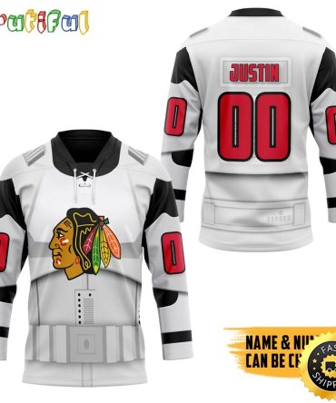 Personalized Nhl Sw X Chicago Blackhawks May The 4Th Be With You Hockey Jersey Nhl Hockey Jerseys