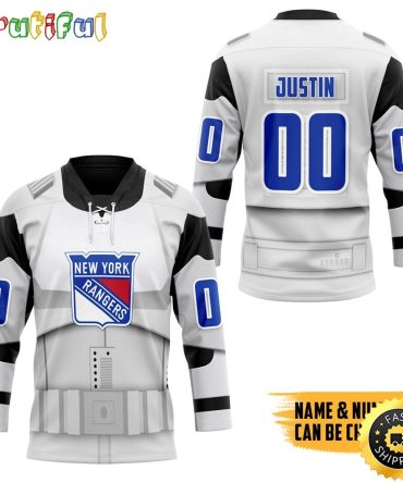Personalized Nhl Sw X New York Rangers May The 4Th Be With You Hockey Jersey Nhl Hockey Jerseys