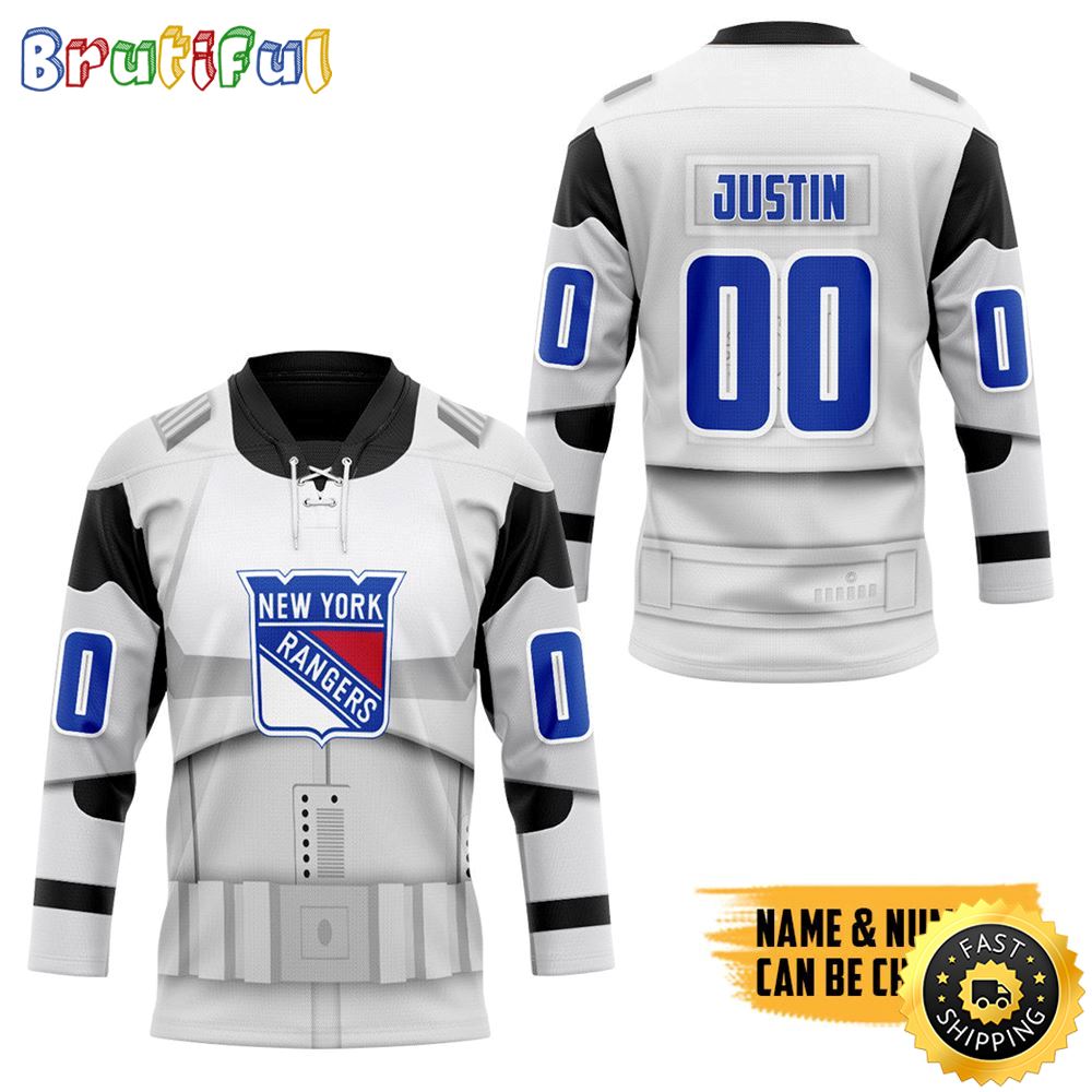 Personalized Nhl Sw X New York Rangers May The 4Th Be With You Hockey Jersey Nhl Hockey Jerseys