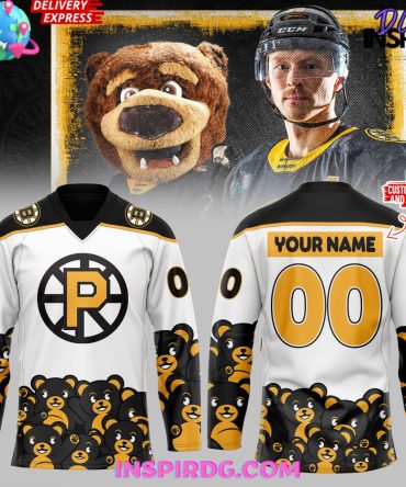 Providence Bruins Teddy Bear White Hockey Jersey