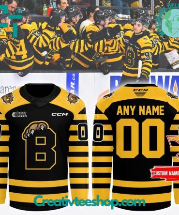 Brantford Bulldogs Special New Black Yellow Hockey Jersey