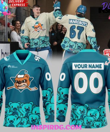 San Jose Barracuda Teddy Bear Edition Blue Hockey Jersey