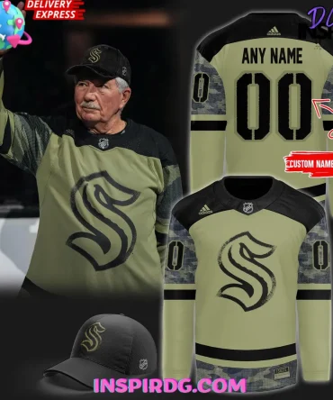 Seattle Kraken Adidas Camo Military Appreciation 2025 Hockey Jersey