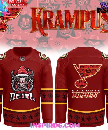 St. Louis Blues Christmas Devil Krampus Holiday Hockey Jersey