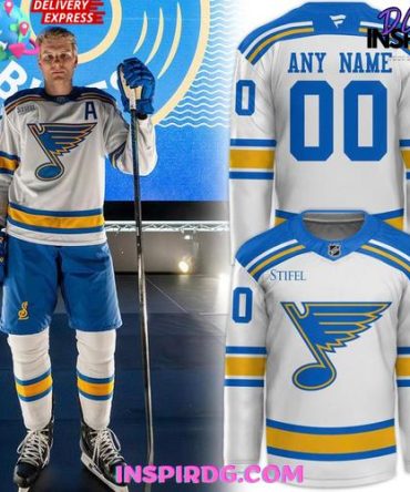 St. Louis Blues Custom Away White Edition Hockey Jersey