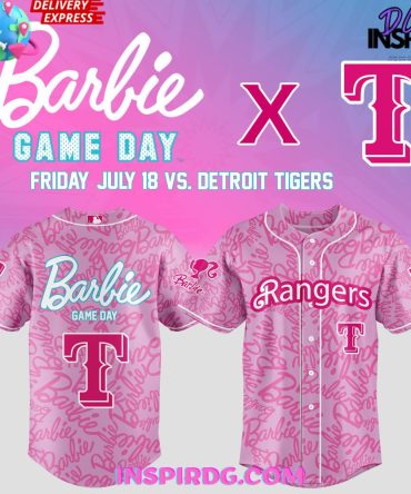 Texas Rangers Barbie Game Day 2025 Pink Jersey