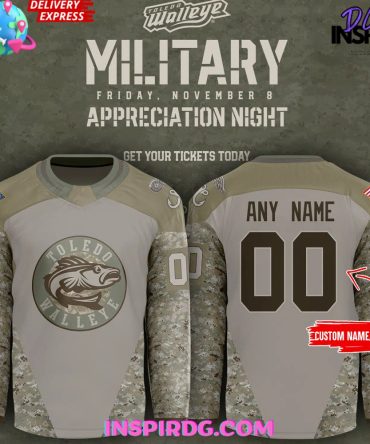 Toledo Walleye Military Appreciation Night 2024 Hockey Jersey