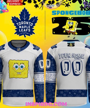 Toronto Maple Leafs Spongebob 25Th Anniversary Custom Hockey Jersey