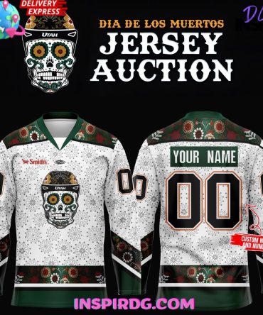 Utah Grizzlies Día De Los Muertos 2024 White Hockey Jersey
