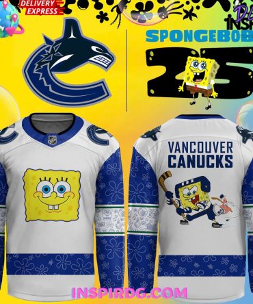 Vancouver Canucks Spongebob 25Th Anniversary Special Hockey Jersey