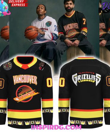 Vancouver Canucks X Grizzlies Black Skate Special Hockey Jersey
