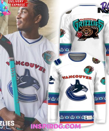 Vancouver Canucks X Grizzlies White Orca Special Hockey Jersey