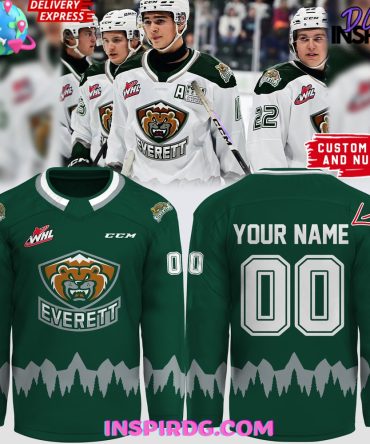 Whl Everett Silvertips Ccm 2024 Green Hockey Jersey