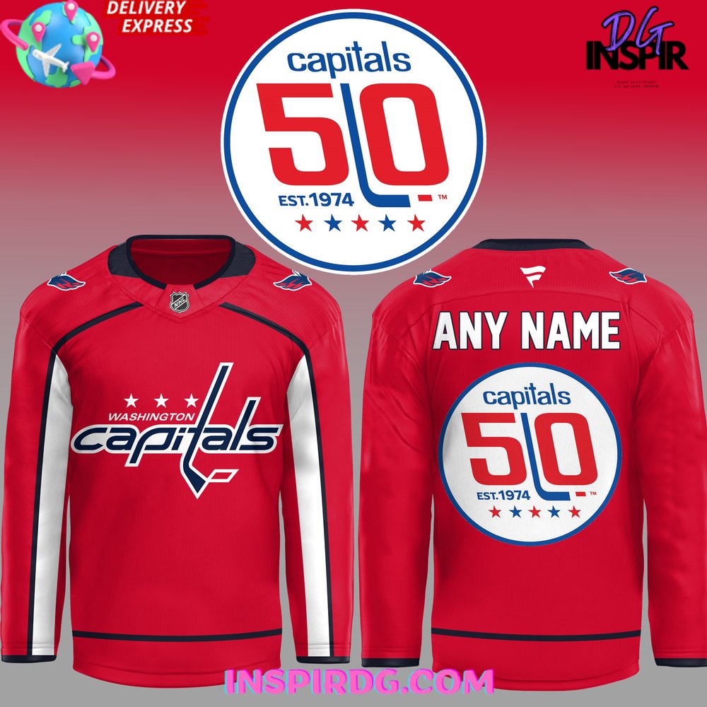 Washington Capitals 50Th Anniversary Special Red Hockey Jersey
