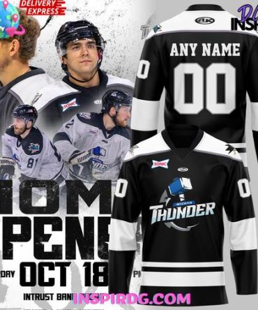 Wichita Thunder New Uniforms 2024-25 Black Hockey Jersey