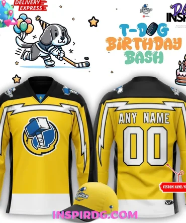 Wichita Thunder T-Dog'S Birthday Bash Special Hockey Jersey