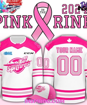Windsor Spitfires Pink In The Rink 2024 Hockey Jersey