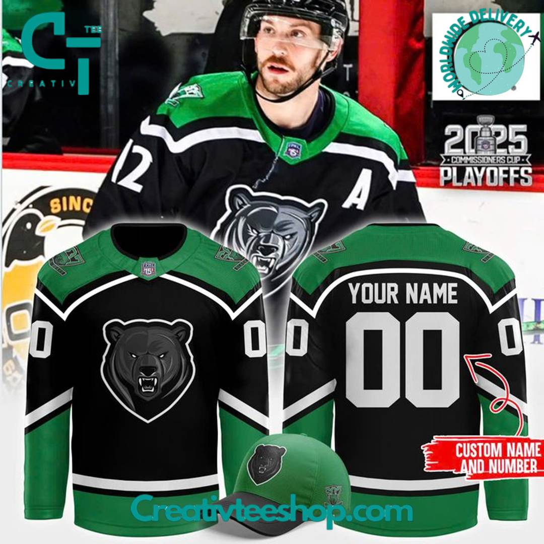Binghamton Black Bears 2025 Commissioners Cup Playoffs Hockey Jersey