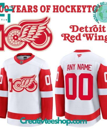 Detroit Red Wings 100 "Years Of Hockeytown" Special White Hockey Jersey